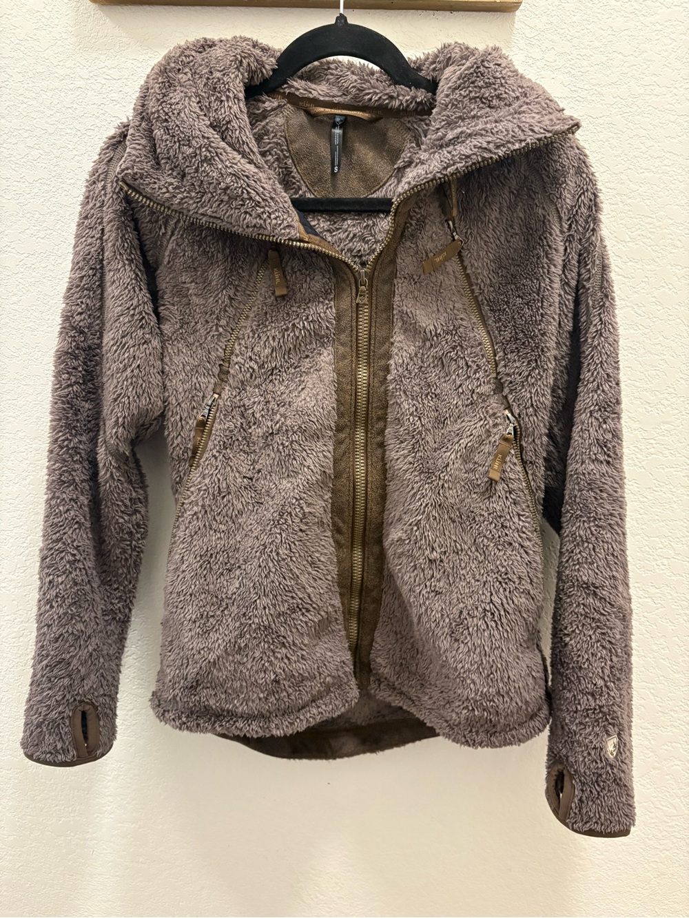 Kuhl Women's Taupe Plush Hooded Teddy Jacket